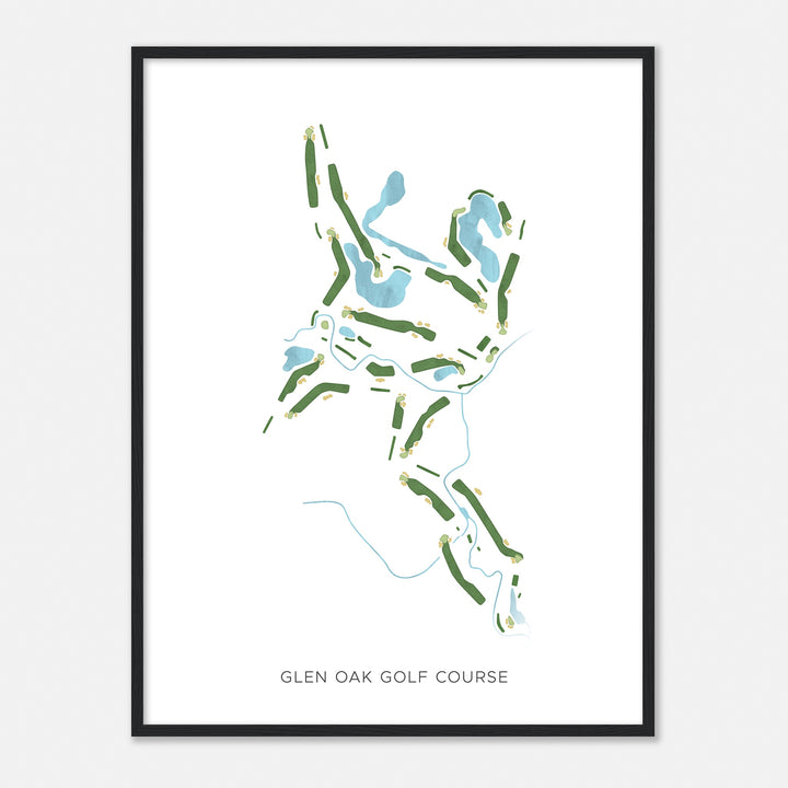 Print of Glen Oak Golf Course Modern Map
