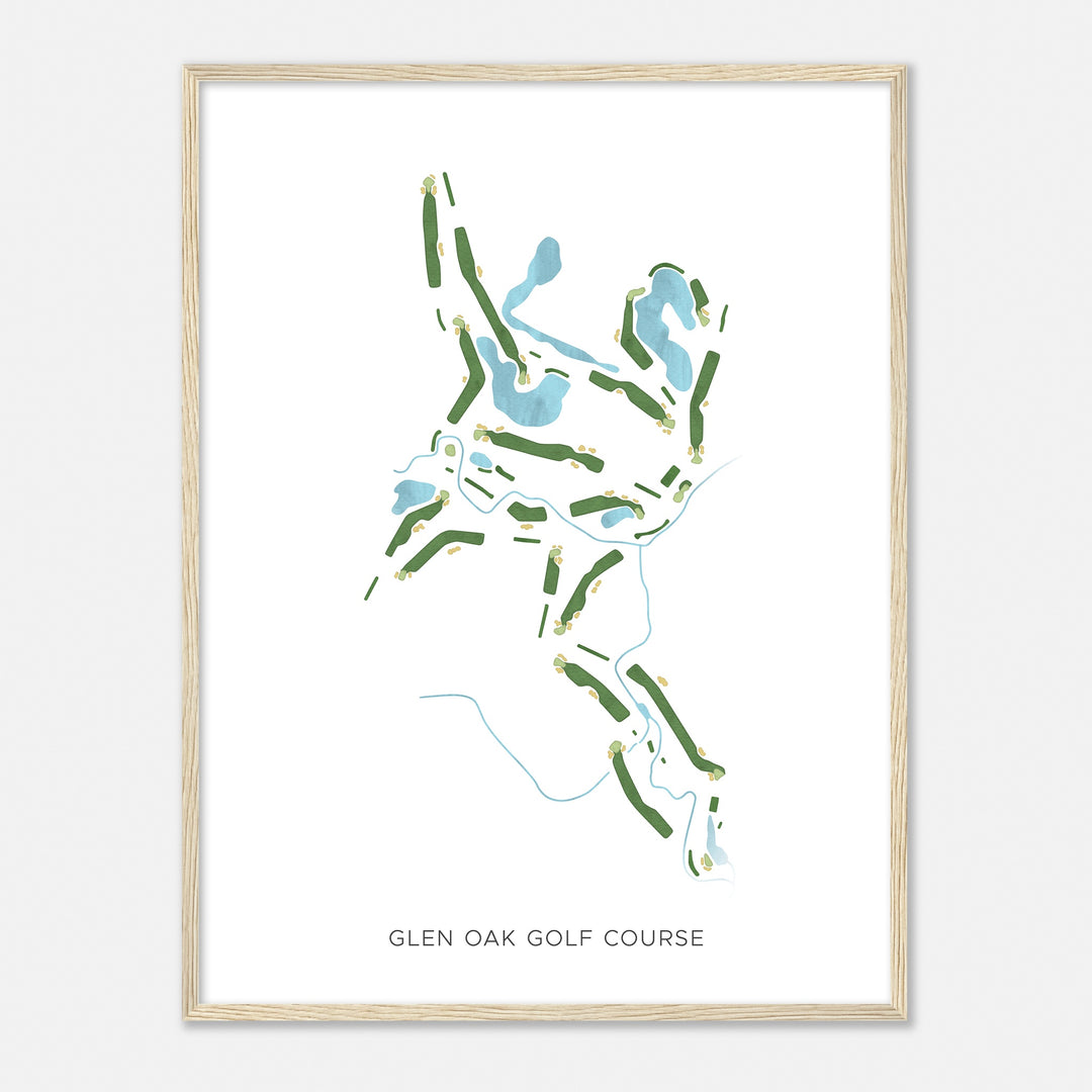 Print of Glen Oak Golf Course Modern Map