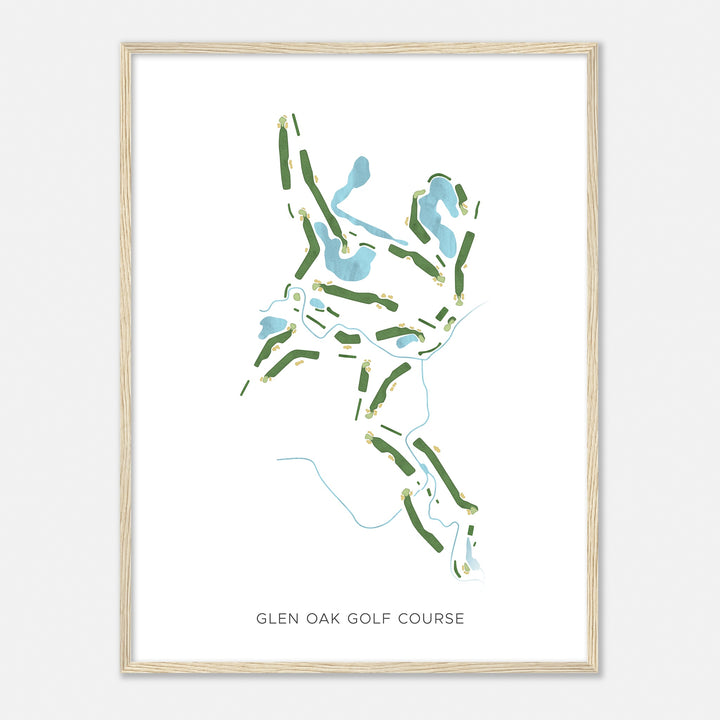 Print of Glen Oak Golf Course Modern Map