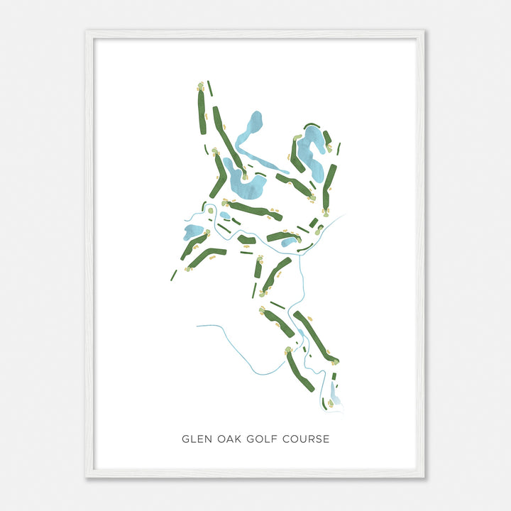 Print of Glen Oak Golf Course Modern Map