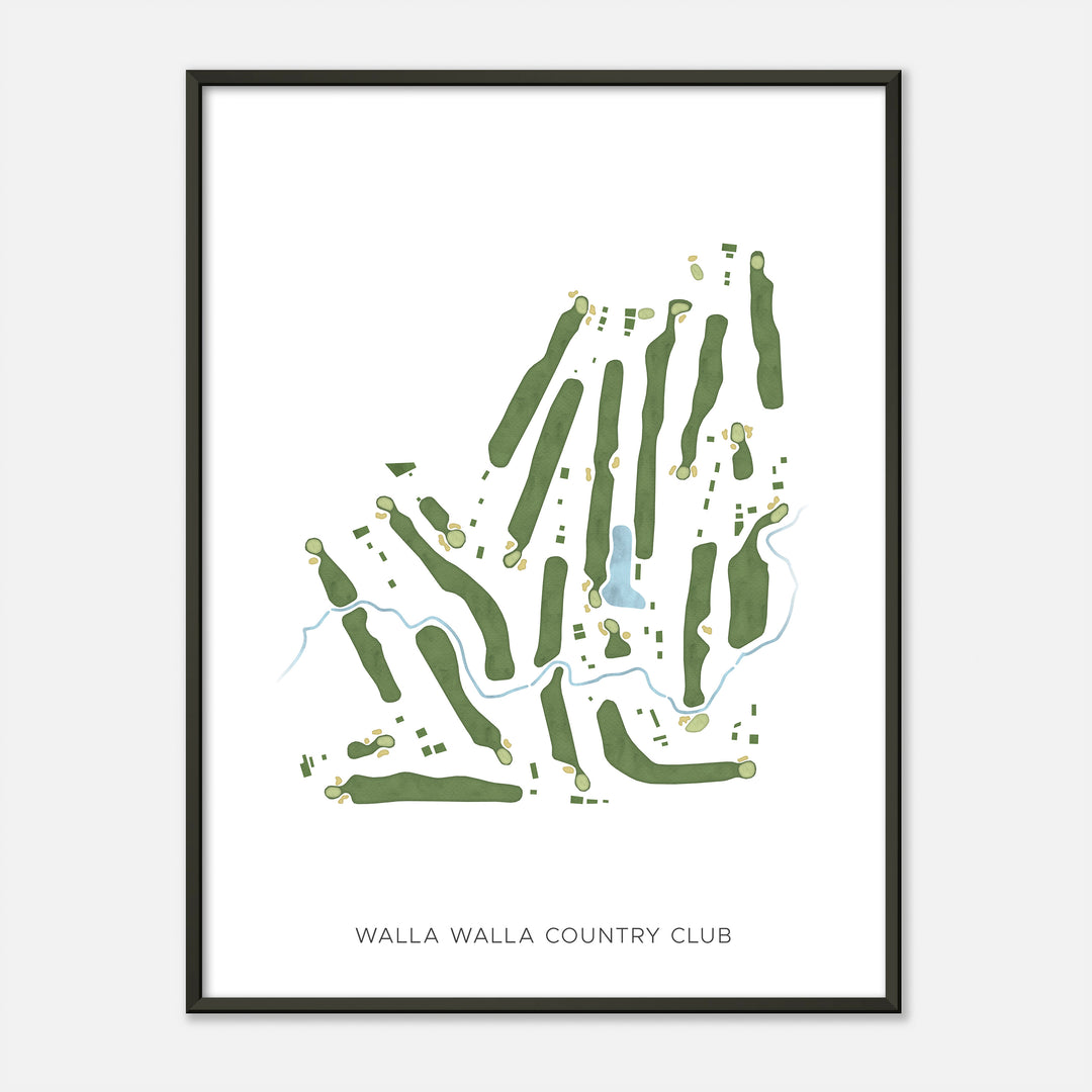 Print of Walla Walla Country Club Modern Map