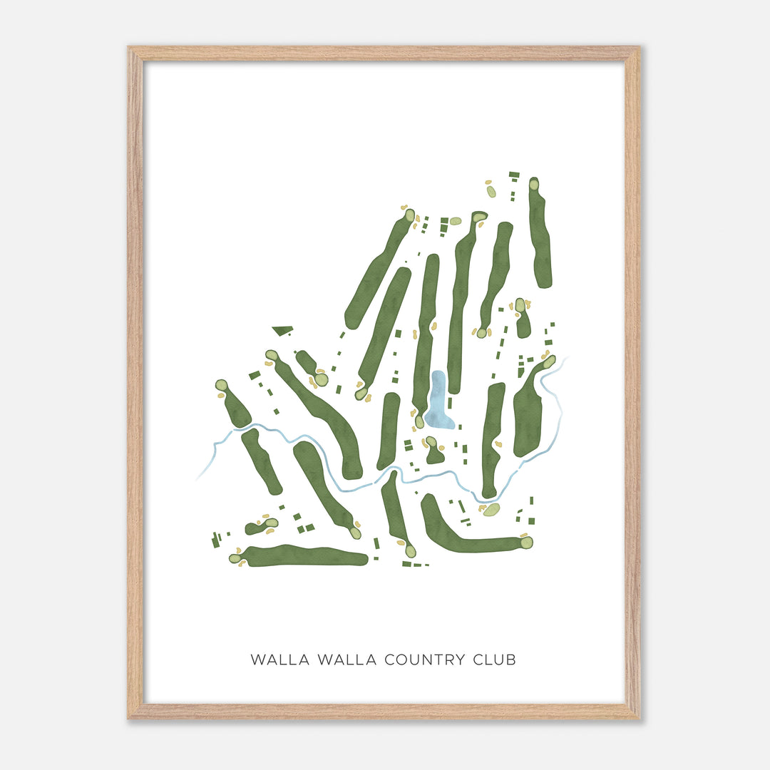 Print of Walla Walla Country Club Modern Map