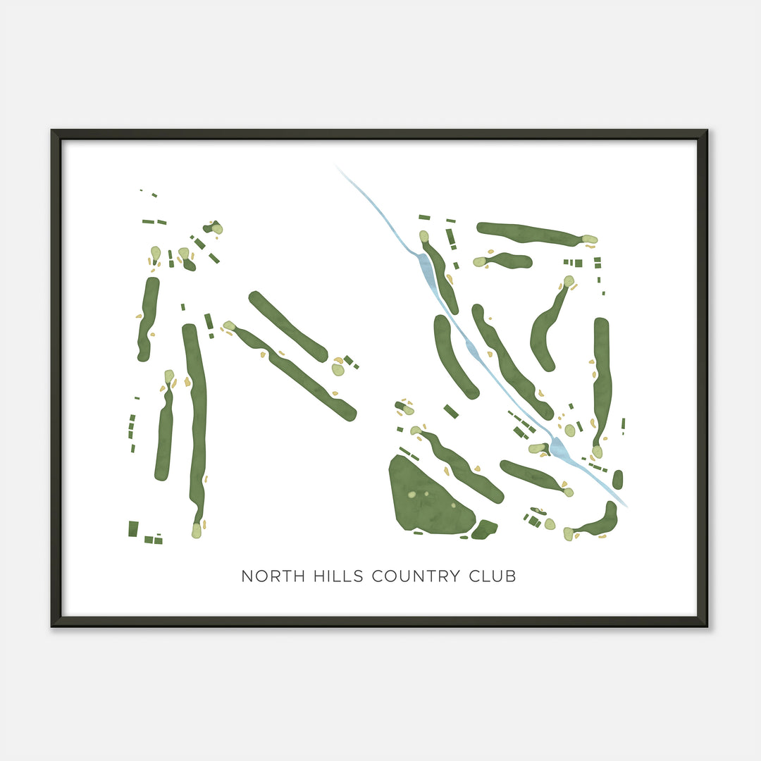 Print of North Hills Country Club Modern Map