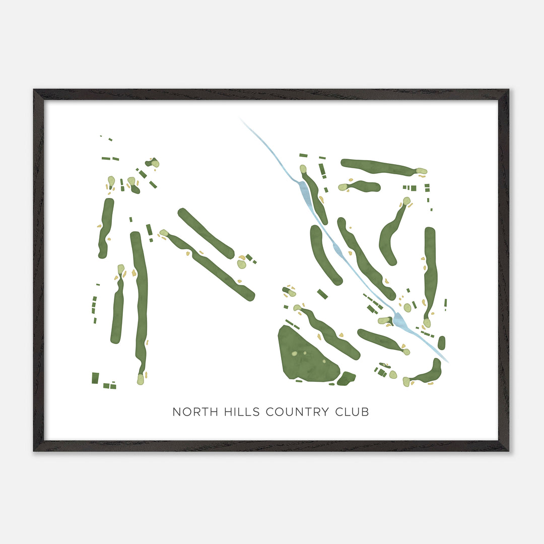 Print of North Hills Country Club Modern Map