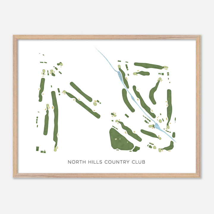 Print of North Hills Country Club Modern Map