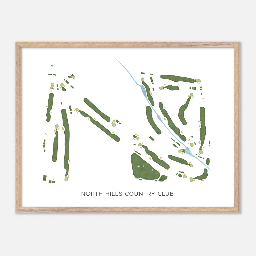 Print of North Hills Country Club Modern Map
