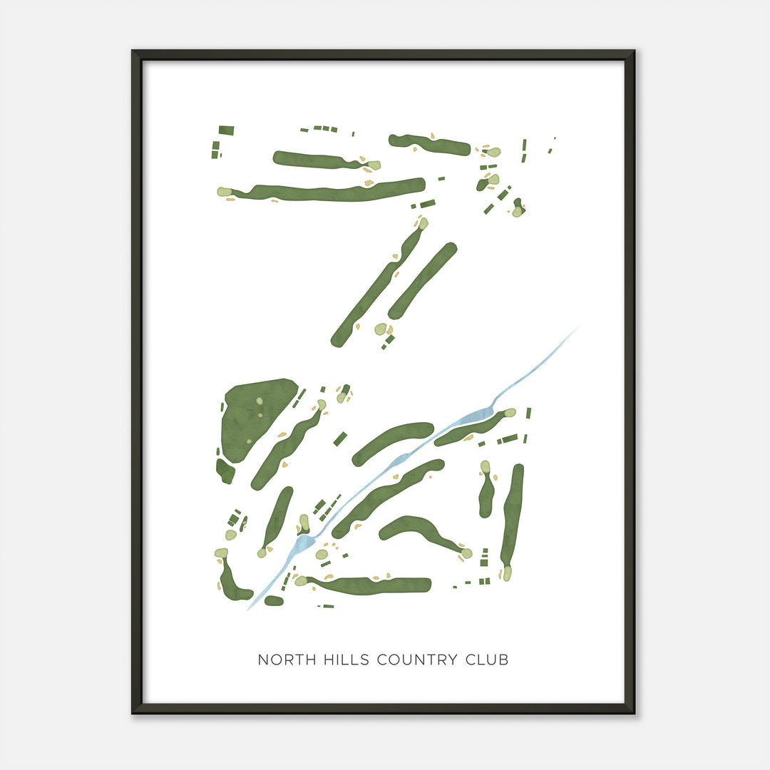 Print of North Hills Country Club Modern Map