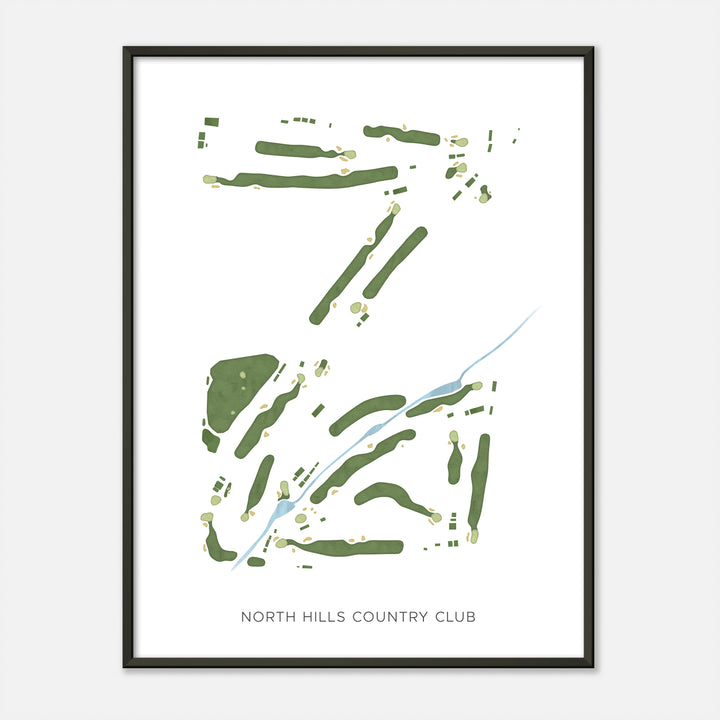 Print of North Hills Country Club Modern Map
