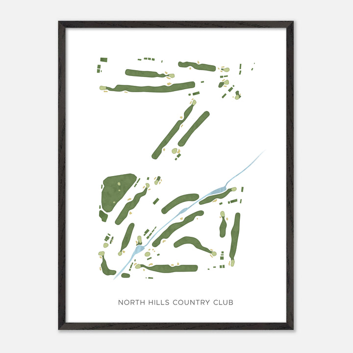 Print of North Hills Country Club Modern Map