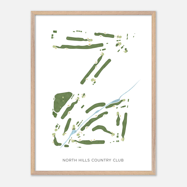Print of North Hills Country Club Modern Map