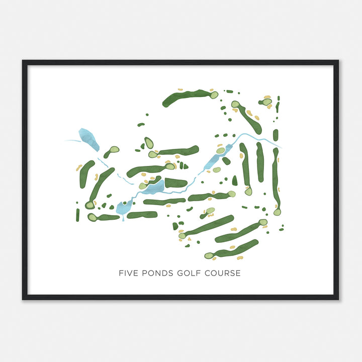 Print of Five Ponds Golf Course Modern Map