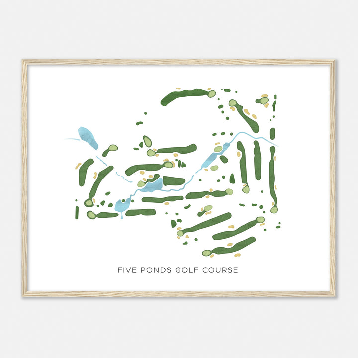 Print of Five Ponds Golf Course Modern Map