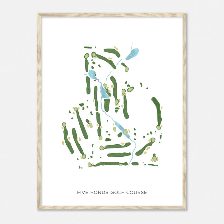 Print of Five Ponds Golf Course Modern Map