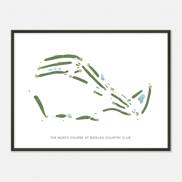 Print of The North Course At Ridglea Country Club Modern Map