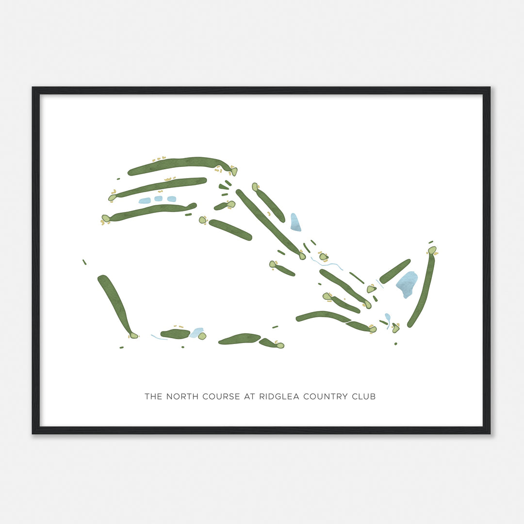 Print of The North Course At Ridglea Country Club Modern Map