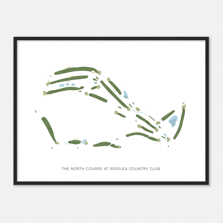 Print of The North Course At Ridglea Country Club Modern Map