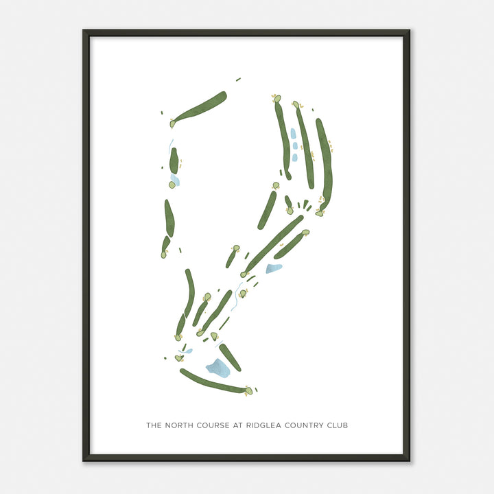 Print of The North Course At Ridglea Country Club Modern Map
