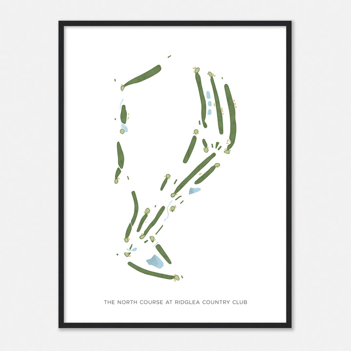 Print of The North Course At Ridglea Country Club Modern Map