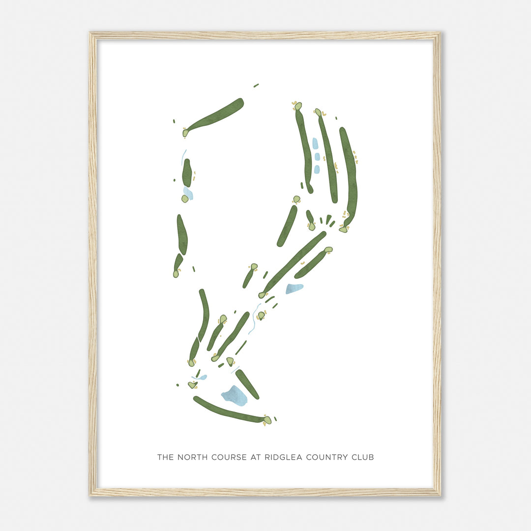 Print of The North Course At Ridglea Country Club Modern Map