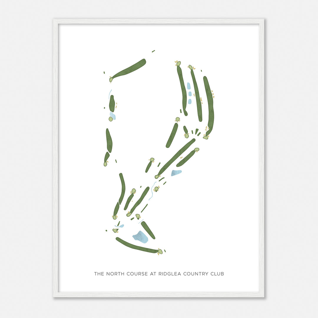 Print of The North Course At Ridglea Country Club Modern Map