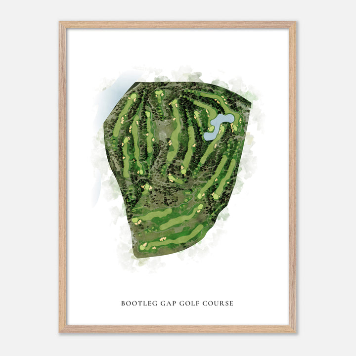 Print of Bootleg Gap Golf Course Classic Map