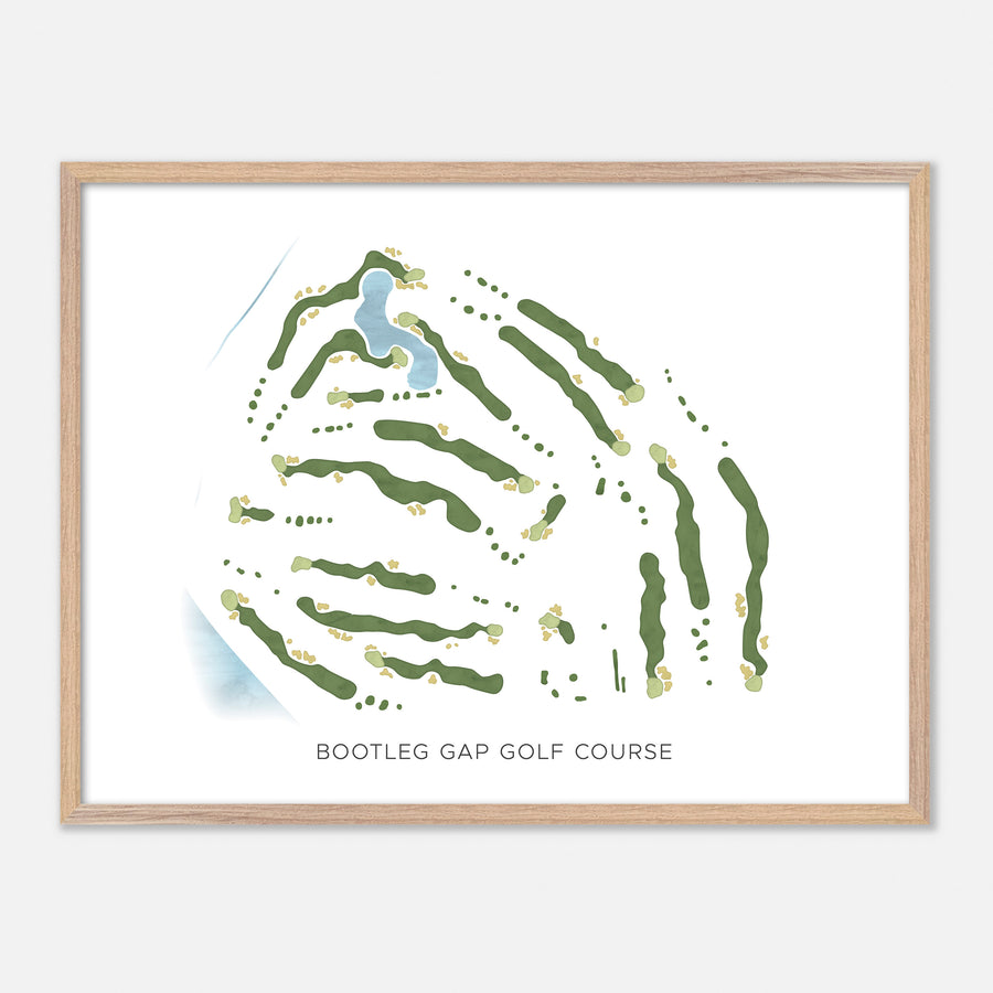 Print of Bootleg Gap Golf Course Modern Map