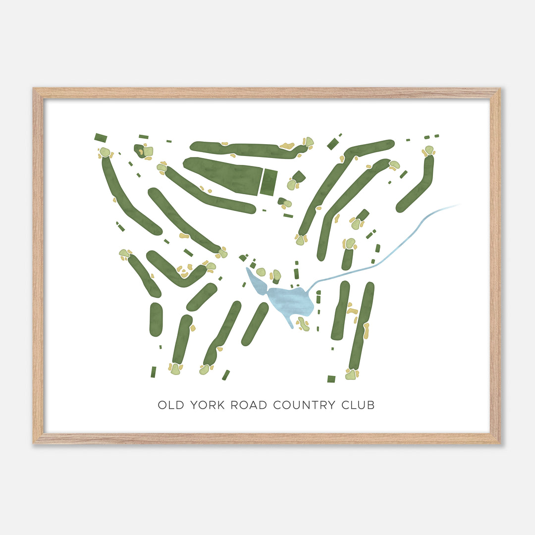 Print of Old York Road Country Club Modern Map