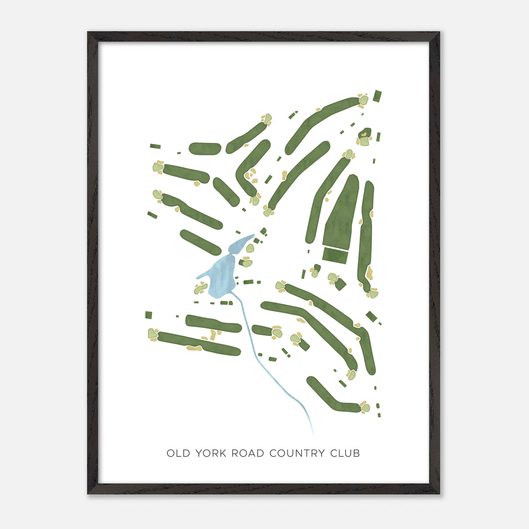 Print of Old York Road Country Club Modern Map