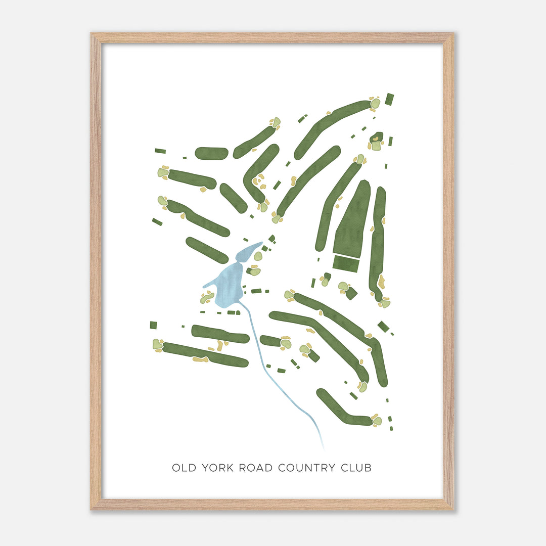 Print of Old York Road Country Club Modern Map