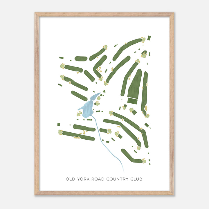 Print of Old York Road Country Club Modern Map