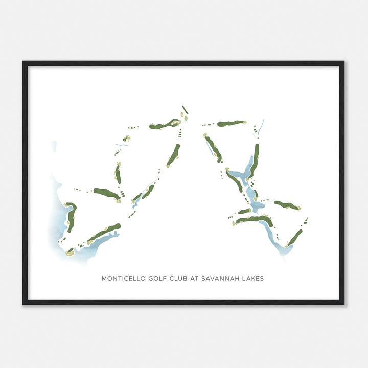 Print of Monticello Golf Club At Savannah Lakes Modern Map