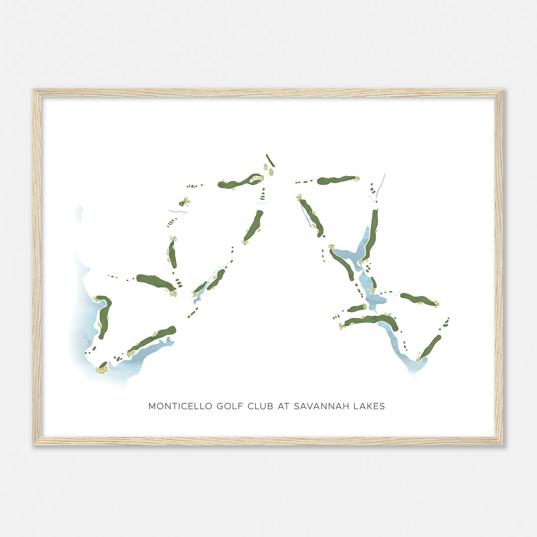 Print of Monticello Golf Club At Savannah Lakes Modern Map