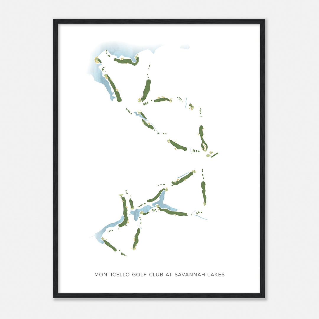 Print of Monticello Golf Club At Savannah Lakes Modern Map
