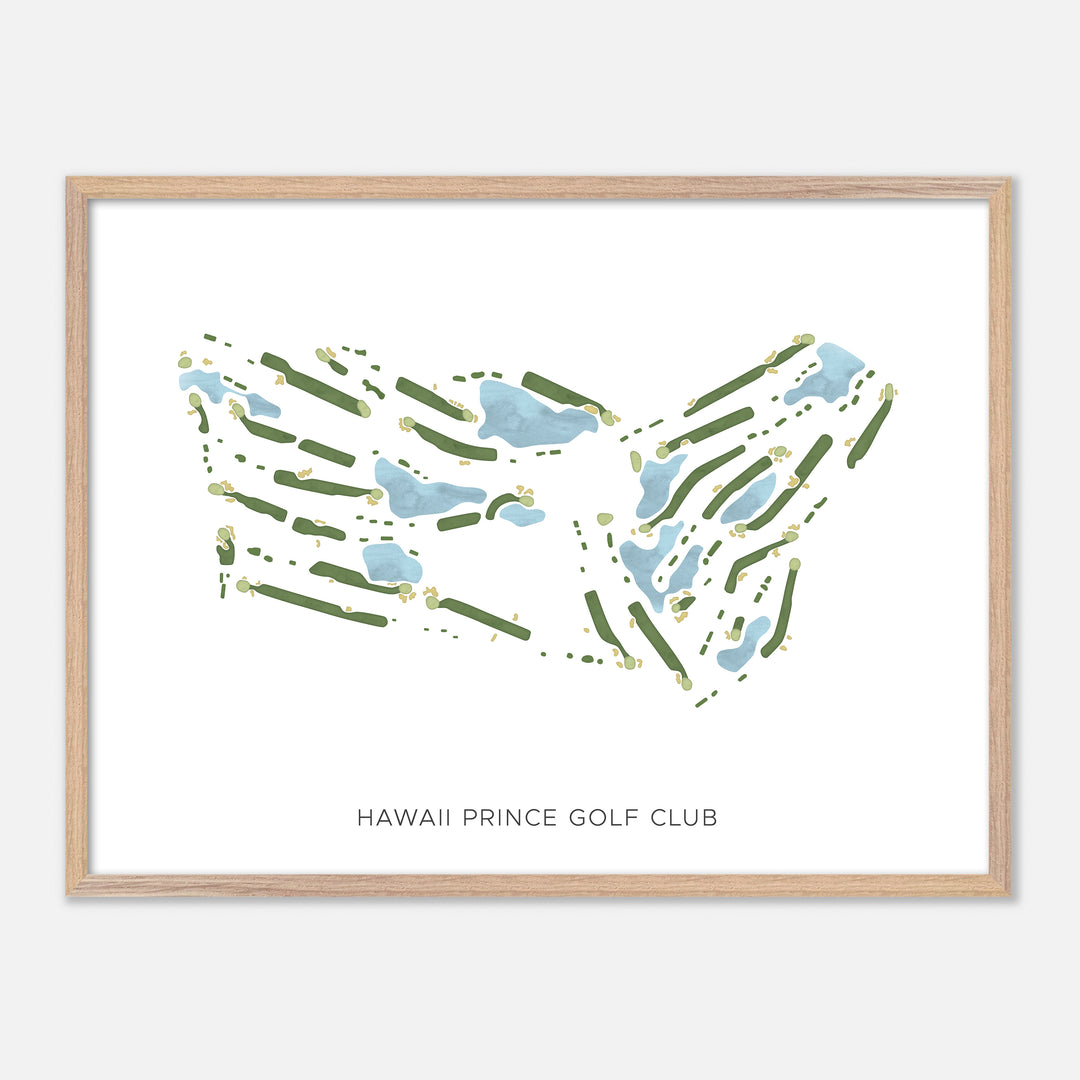 Print of Hawaii Prince Golf Club Modern Map
