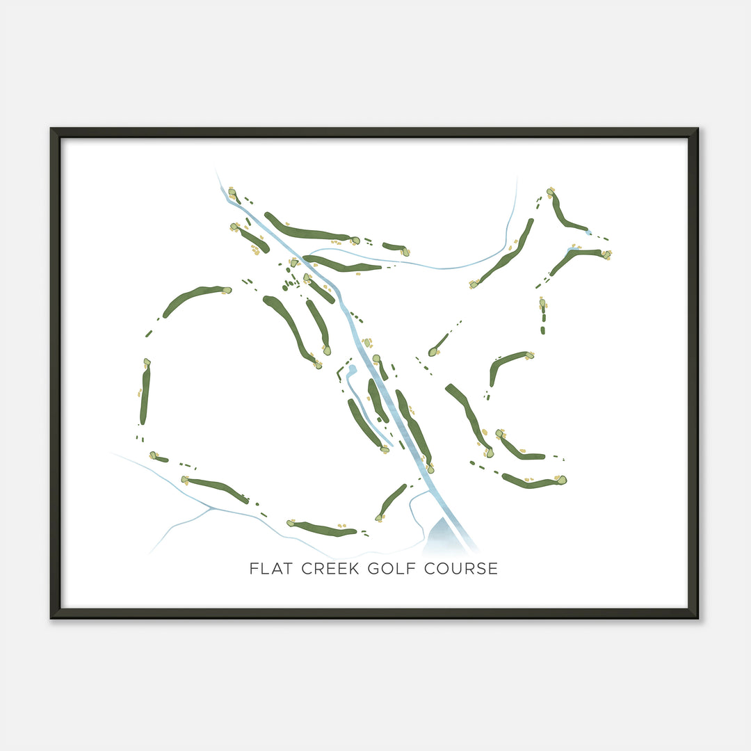 Print of Flat Creek Golf Course Modern Map