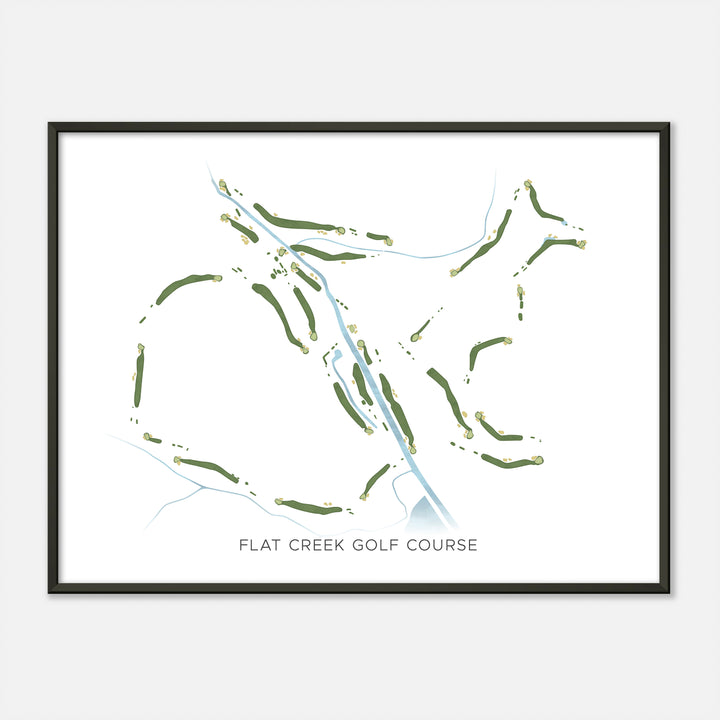Print of Flat Creek Golf Course Modern Map