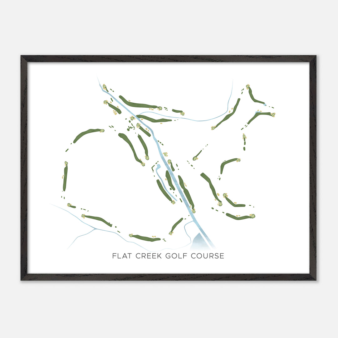 Print of Flat Creek Golf Course Modern Map