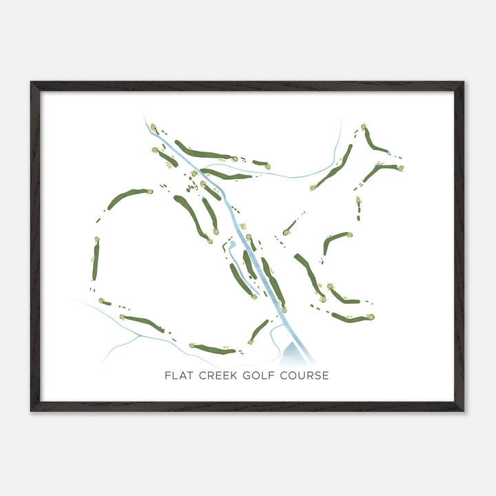 Print of Flat Creek Golf Course Modern Map