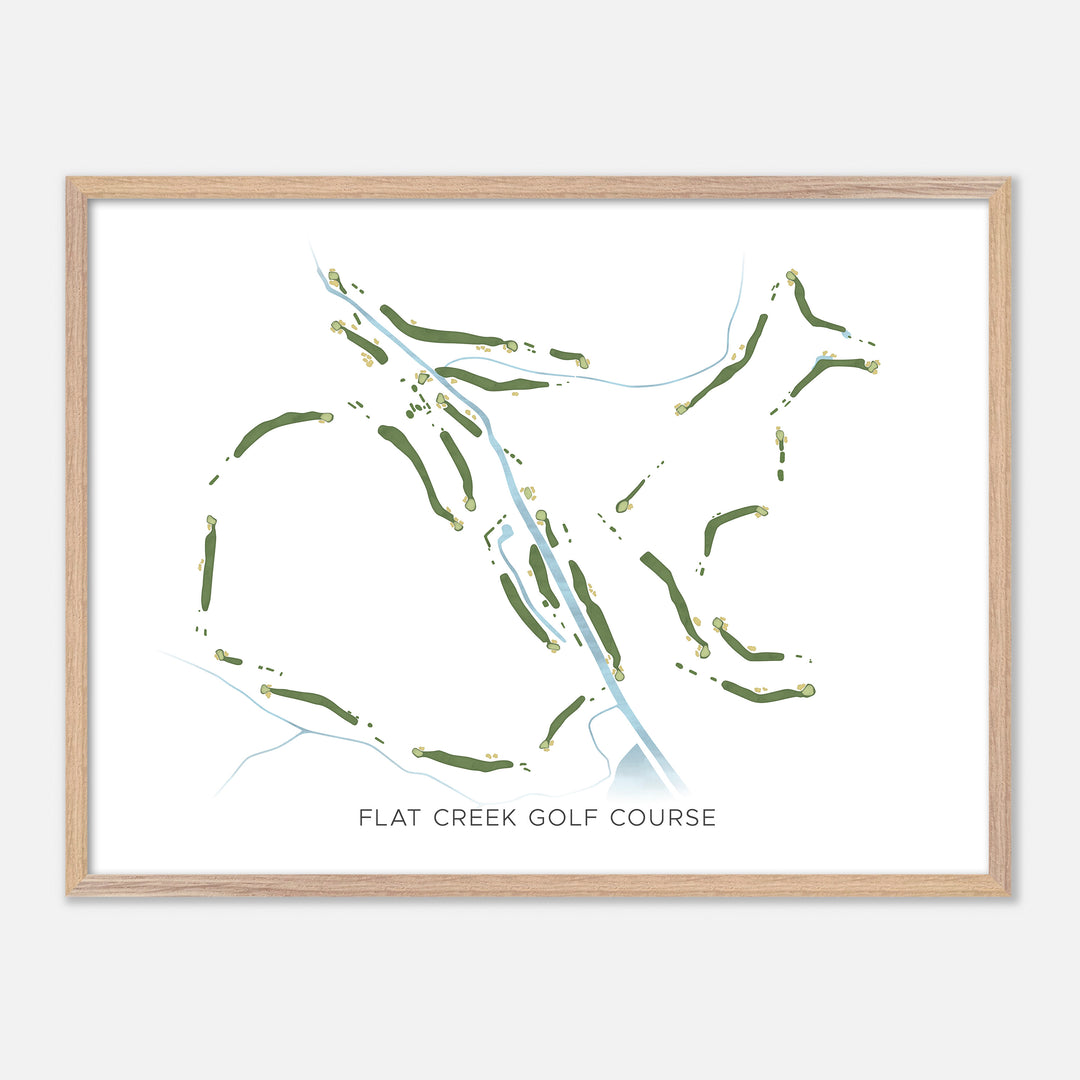 Print of Flat Creek Golf Course Modern Map