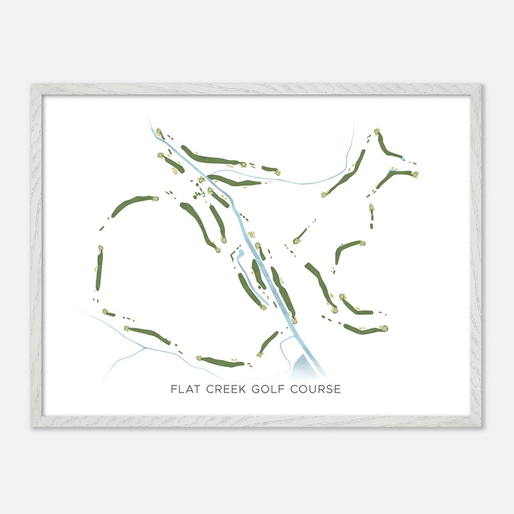Print of Flat Creek Golf Course Modern Map