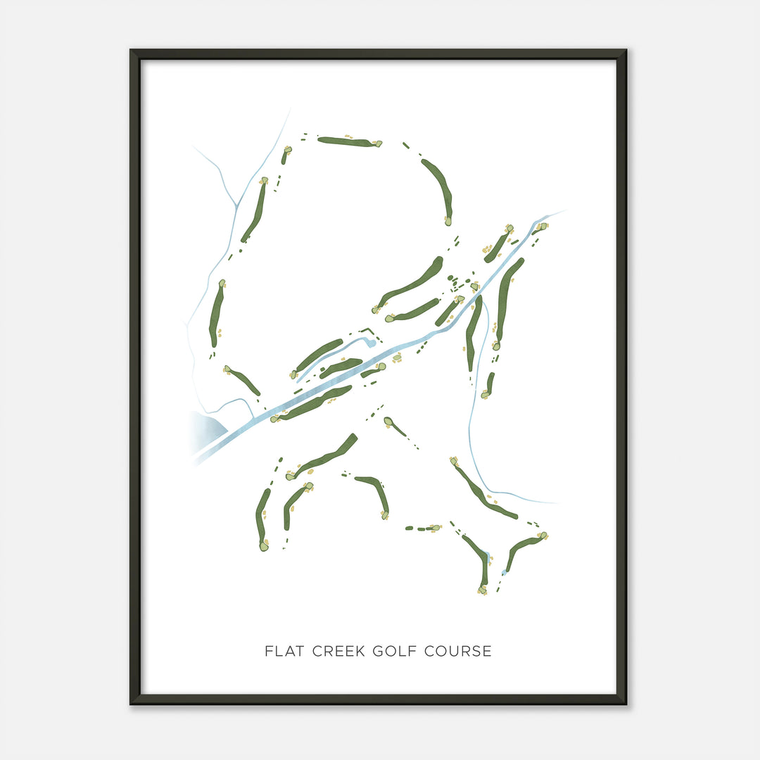Print of Flat Creek Golf Course Modern Map
