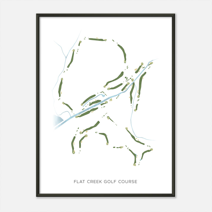 Print of Flat Creek Golf Course Modern Map