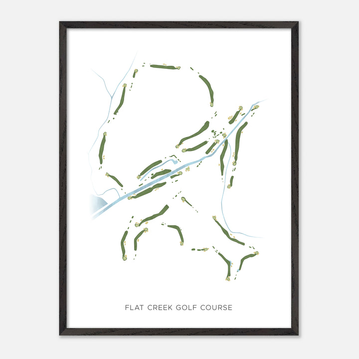 Print of Flat Creek Golf Course Modern Map