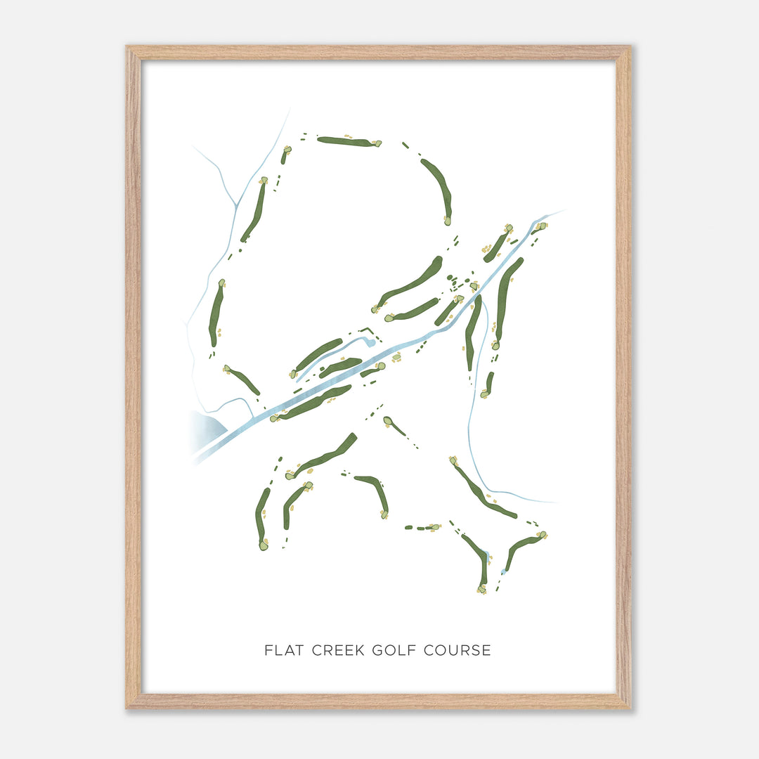 Print of Flat Creek Golf Course Modern Map