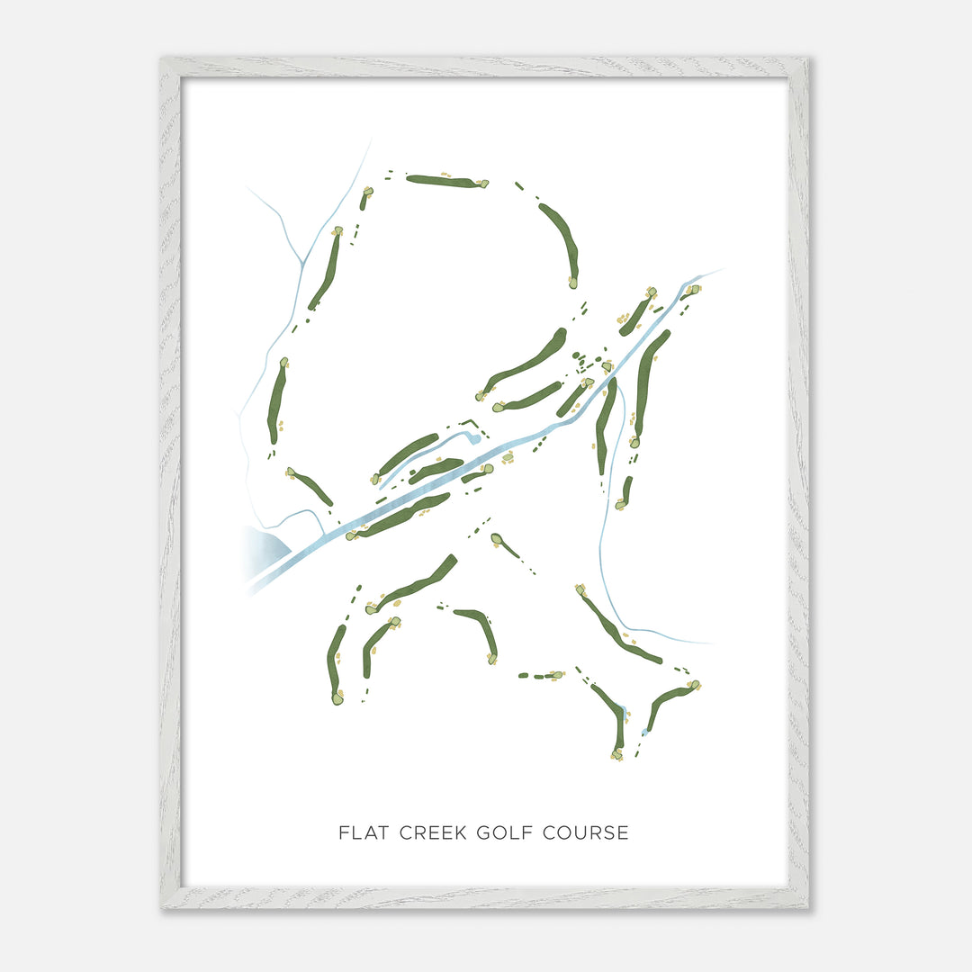 Print of Flat Creek Golf Course Modern Map