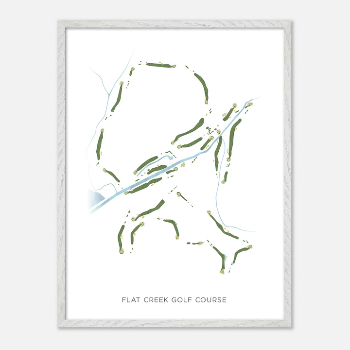 Print of Flat Creek Golf Course Modern Map