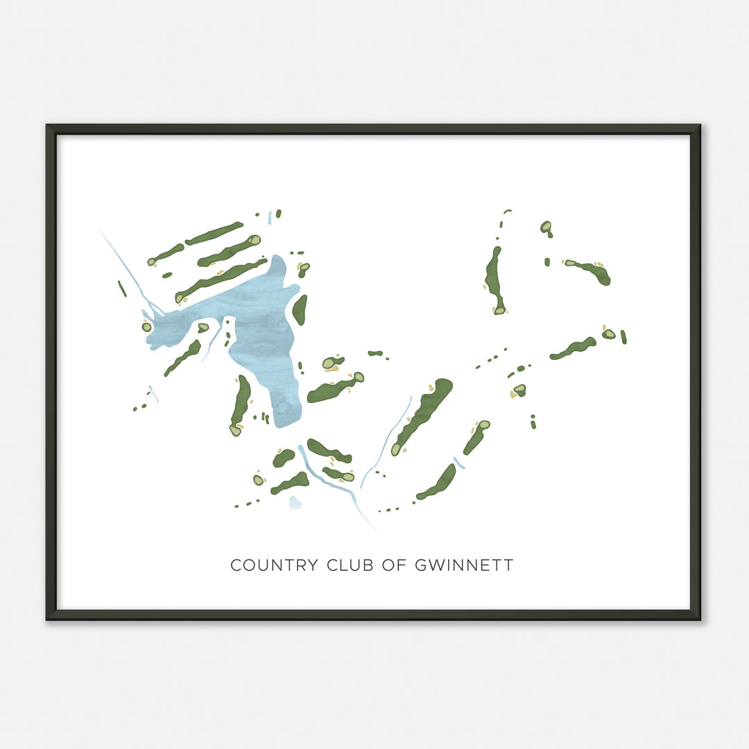 Print of Country Club Of Gwinnett Modern Map