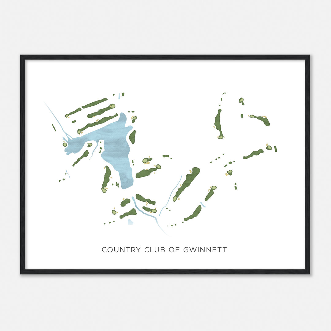 Print of Country Club Of Gwinnett Modern Map