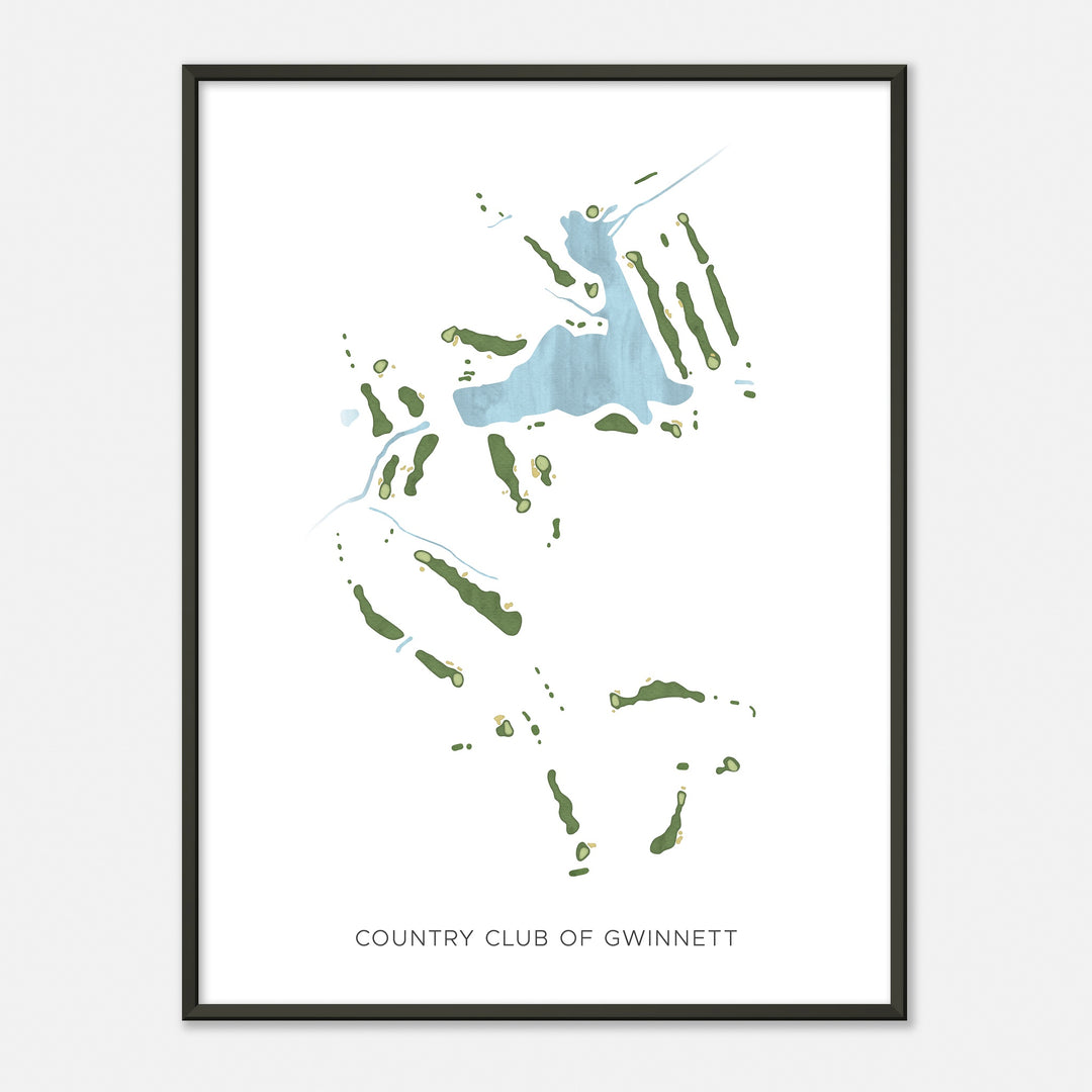 Print of Country Club Of Gwinnett Modern Map