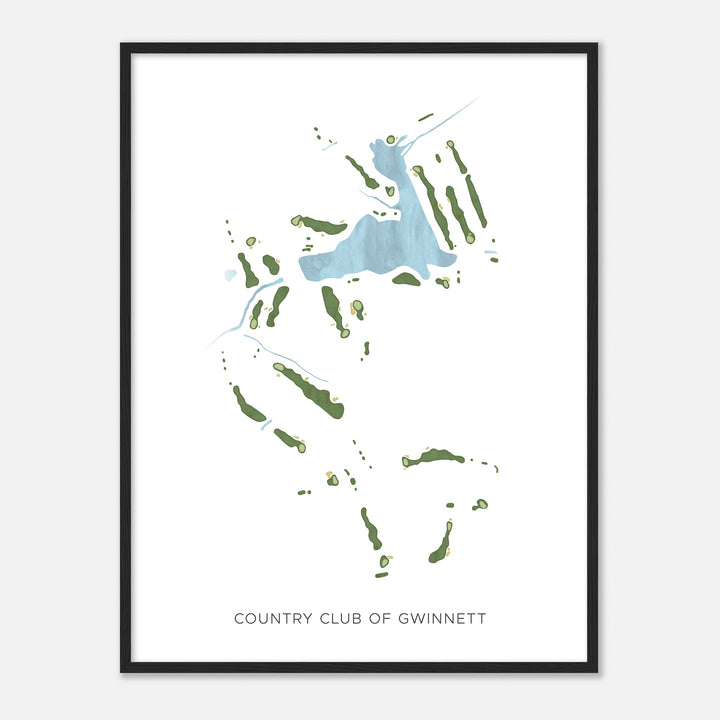 Print of Country Club Of Gwinnett Modern Map
